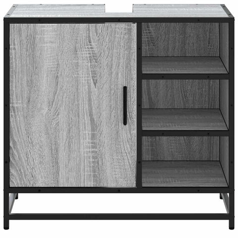 vidaXL Bathroom Sink Cabinet Grey Sonoma 65x33x60 cm Engineered Wood