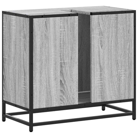vidaXL Bathroom Sink Cabinet Grey Sonoma 65x33x60 cm Engineered Wood