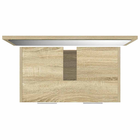 vidaXL 2 Piece Bathroom Furniture Set Sonoma Oak Engineered Wood