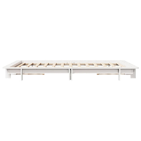 vidaXL Bed Frame without Mattress White 150x200 cm King Size Solid Wood Pine