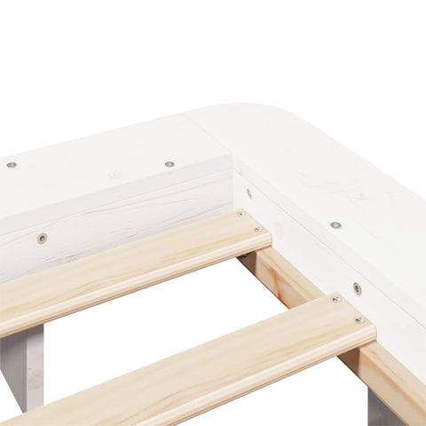 vidaXL Bed Frame without Mattress White 150x200 cm King Size Solid Wood Pine