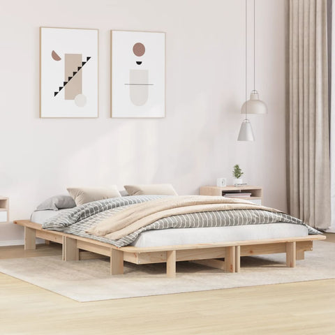 vidaXL Bed Frame without Mattress 140x200 cm Solid Wood Pine