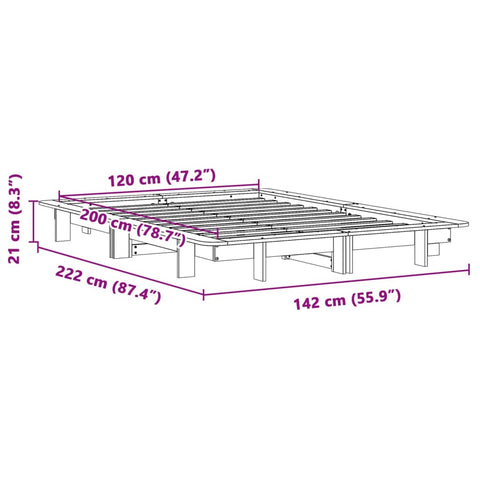vidaXL Bed Frame without Mattress 120x200 cm Solid Wood Pine