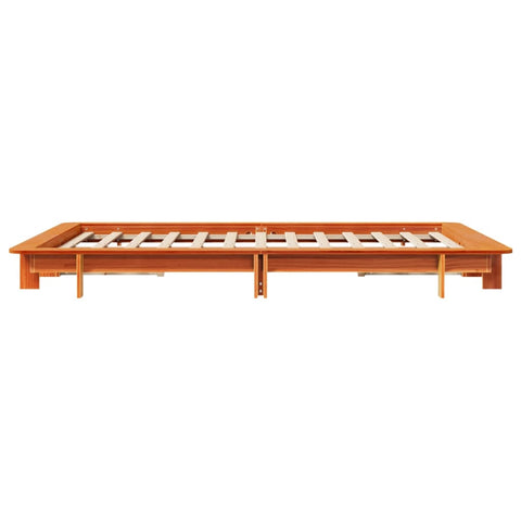vidaXL Bed Frame without Mattress Wax Brown 140x190 cm Solid Wood Pine