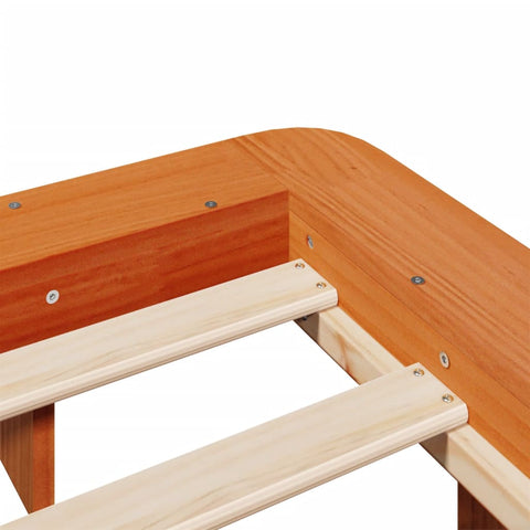 vidaXL Bed Frame without Mattress Wax Brown 140x190 cm Solid Wood Pine