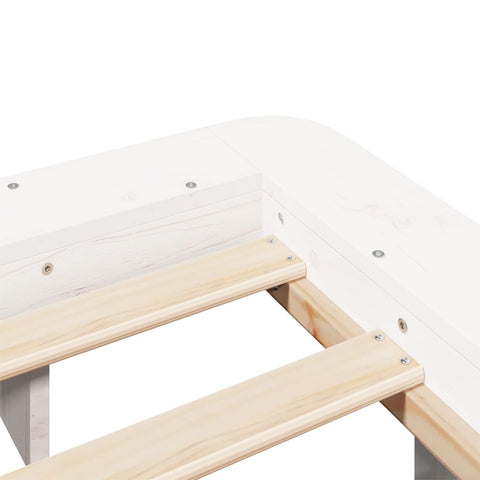 vidaXL Bed Frame without Mattress White 135x190 cm Double Solid Wood Pine