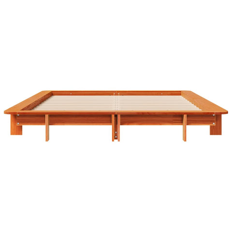 vidaXL Bed Frame without Mattress Wax Brown 135x190 cm Double Solid Wood Pine