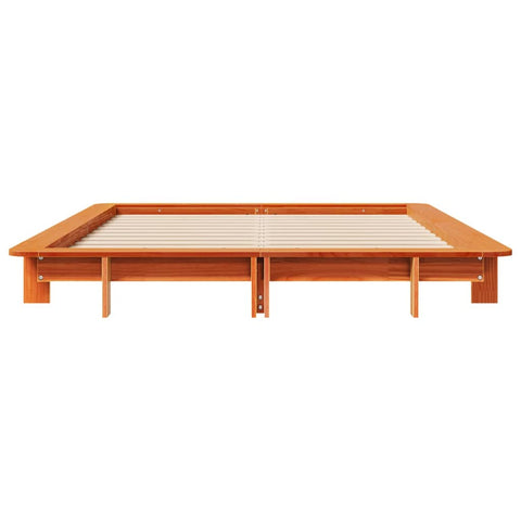 vidaXL Bed Frame without Mattress Wax Brown 120x190 cm Small Double Solid Wood Pine