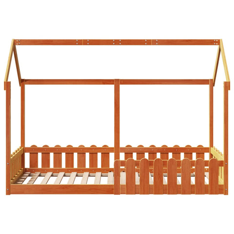 vidaXL Kids' House Bed Frame without Mattress Wax Brown 80x200 cm