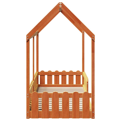 vidaXL Kids' House Bed Frame without Mattress Wax Brown 80x200 cm
