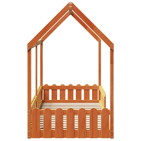 vidaXL Kids' House Bed Frame without Mattress Wax Brown 90x190 cm Single