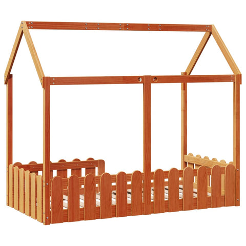 vidaXL Kids' House Bed Frame without Mattress Wax Brown 80x160 cm