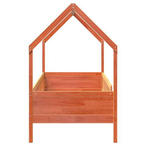 vidaXL Kids' House Bed Frame without Mattress Wax Brown 90x200 cm Pine