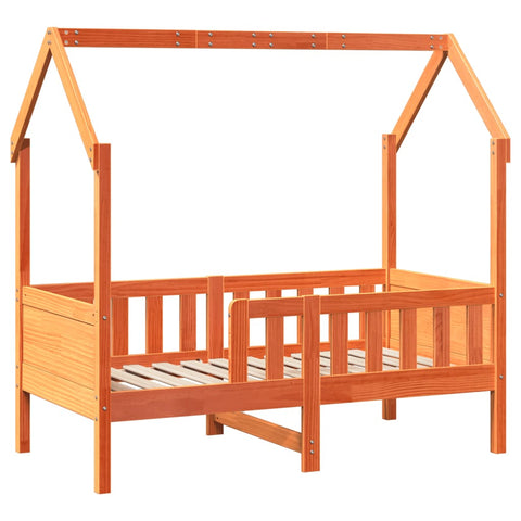 vidaXL Kids' House Bed Frame without Mattress Wax Brown 80x160 cm Pine