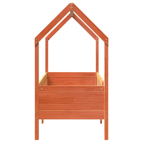 vidaXL Kids' House Bed Frame without Mattress Wax Brown 80x160 cm Pine