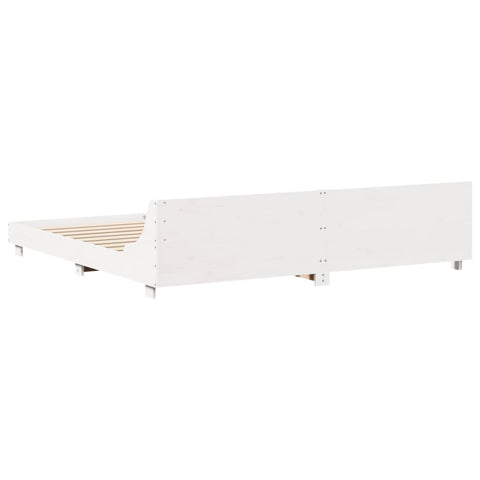 vidaXL Bed Frame without Mattress White 180x200 cm Super King Solid Wood Pine