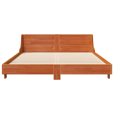 vidaXL Bed Frame without Mattress Wax Brown 140x200 cm Solid Wood Pine