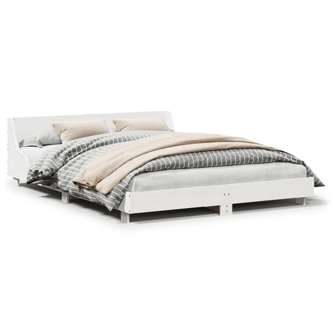 vidaXL Bed Frame without Mattress White 140x190 cm Solid Wood Pine
