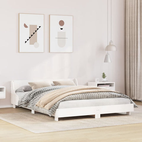 vidaXL Bed Frame without Mattress White 140x190 cm Solid Wood Pine