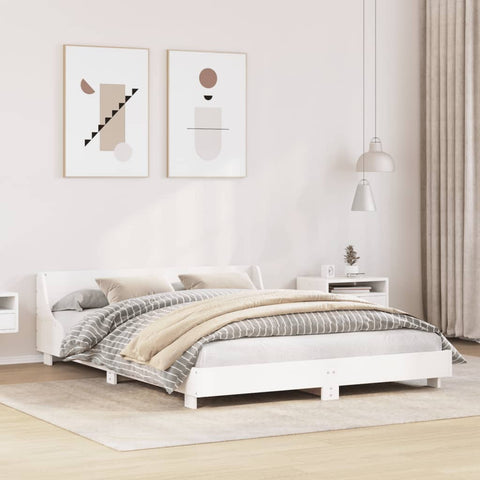 vidaXL Bed Frame without Mattress White 135x190 cm Double Solid Wood Pine