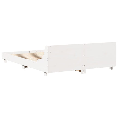 vidaXL Bed Frame without Mattress White 120x190 cm Small Double Solid Wood Pine