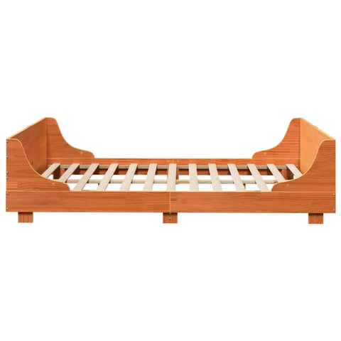 vidaXL Bed Frame without Mattress Wax Brown 120x200 cm Solid Wood Pine