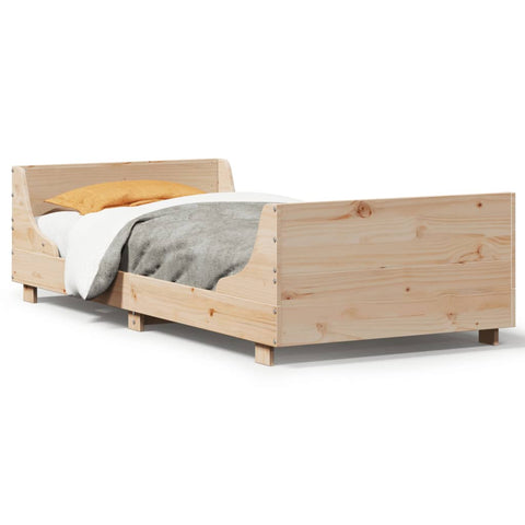 vidaXL Bed Frame without Mattress 100x200 cm Solid Wood Pine