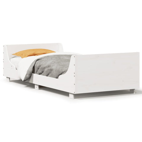 vidaXL Bed Frame without Mattress White 100x200 cm Solid Wood Pine