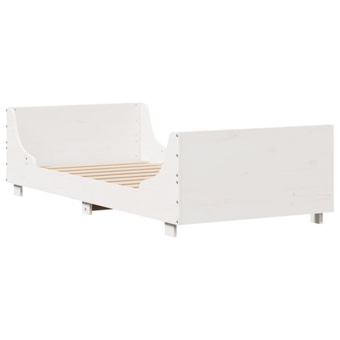 vidaXL Bed Frame without Mattress White 100x200 cm Solid Wood Pine