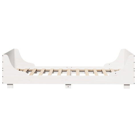 vidaXL Bed Frame without Mattress White 100x200 cm Solid Wood Pine