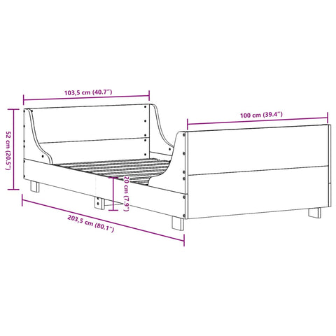 vidaXL Bed Frame without Mattress White 100x200 cm Solid Wood Pine