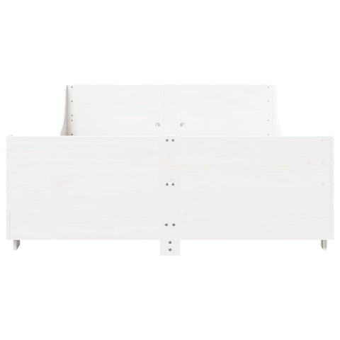 vidaXL Bed Frame without Mattress White 120x190 cm Small Double Solid Wood Pine