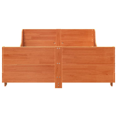 vidaXL Bed Frame without Mattress Wax Brown 120x190 cm Small Double Solid Wood Pine