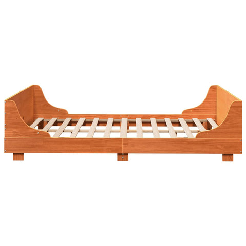 vidaXL Bed Frame without Mattress Wax Brown 120x190 cm Small Double Solid Wood Pine