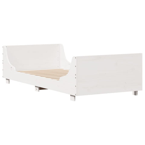 vidaXL Bed Frame without Mattress White 90x190 cm Single Solid Wood Pine