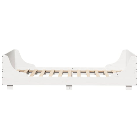 vidaXL Bed Frame without Mattress White 90x190 cm Single Solid Wood Pine