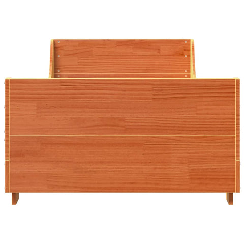 vidaXL Bed Frame without Mattress Wax Brown 90x190 cm Single Solid Wood Pine