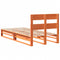 vidaXL Bed Frame without Mattress Wax Brown 100x200 cm Solid Wood Pine