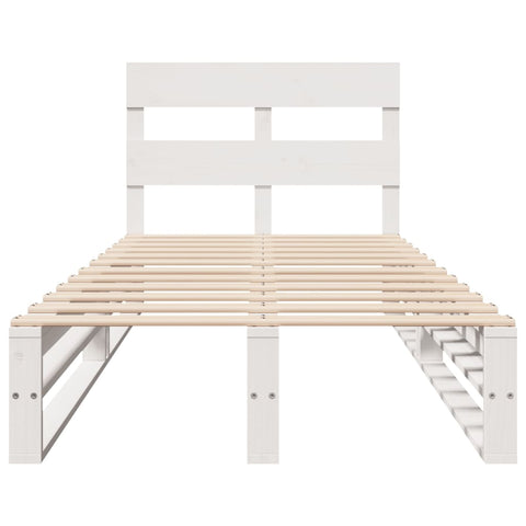 vidaXL Bed Frame without Mattress White 75x190 cm Small Single Solid Wood Pine