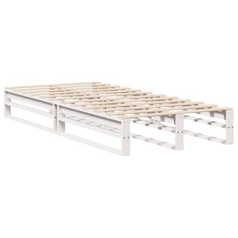 vidaXL Bed Frame without Mattress White 75x190 cm Small Single Solid Wood Pine