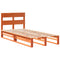 vidaXL Bed Frame without Mattress Wax Brown 90x190 cm Single Solid Wood Pine