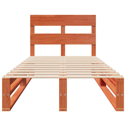 vidaXL Bed Frame without Mattress Wax Brown 90x190 cm Single Solid Wood Pine