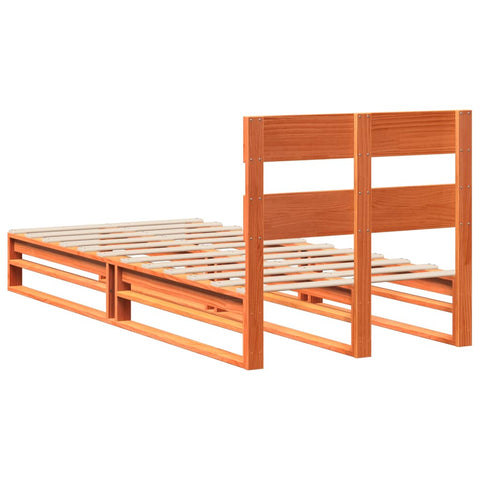 vidaXL Bed Frame without Mattress Wax Brown 90x190 cm Single Solid Wood Pine