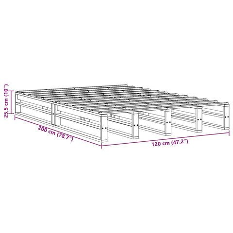 vidaXL Bed Frame without Mattress 120x200 cm Solid Wood Pine