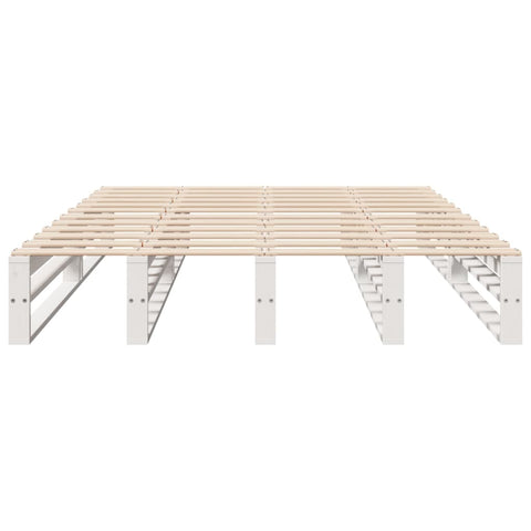 vidaXL Bed Frame without Mattress White 150x200 cm King Size Solid Wood Pine