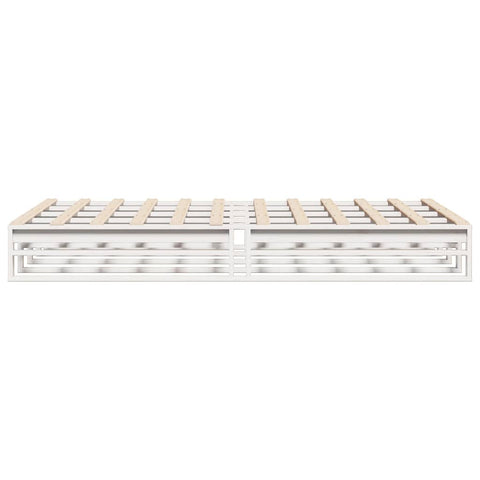 vidaXL Bed Frame without Mattress White 150x200 cm King Size Solid Wood Pine