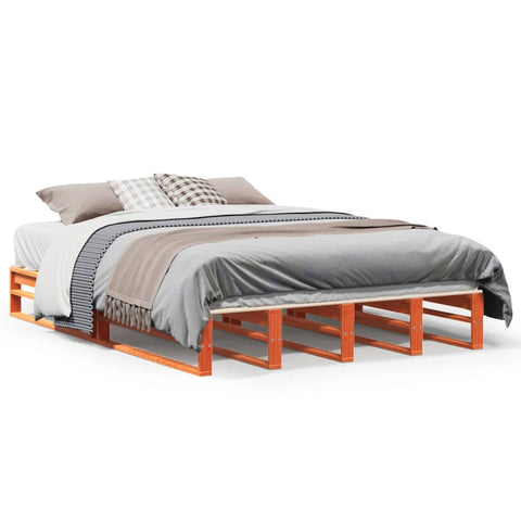 vidaXL Bed Frame without Mattress Wax Brown 160x200 cm Solid Wood Pine