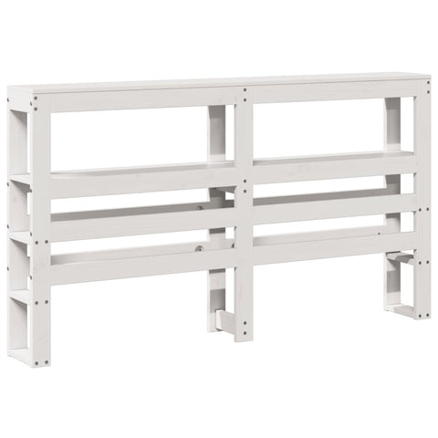 vidaXL Headboard with Shelves White 160 cm Solid Wood Pine