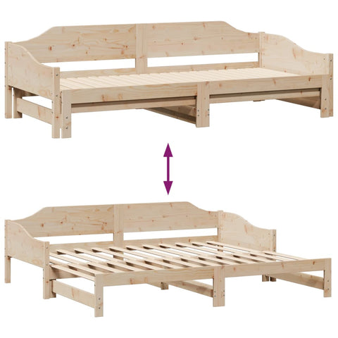 vidaXL Daybed with Trundle without Mattress 80x200 cm Solid Wood