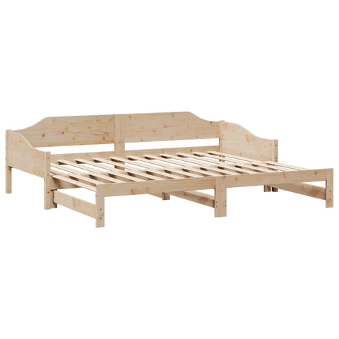vidaXL Daybed with Trundle without Mattress 90x200 cm Solid Wood
